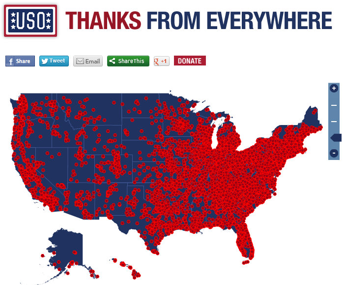 Add Your Thanks to Our Troops to the Map